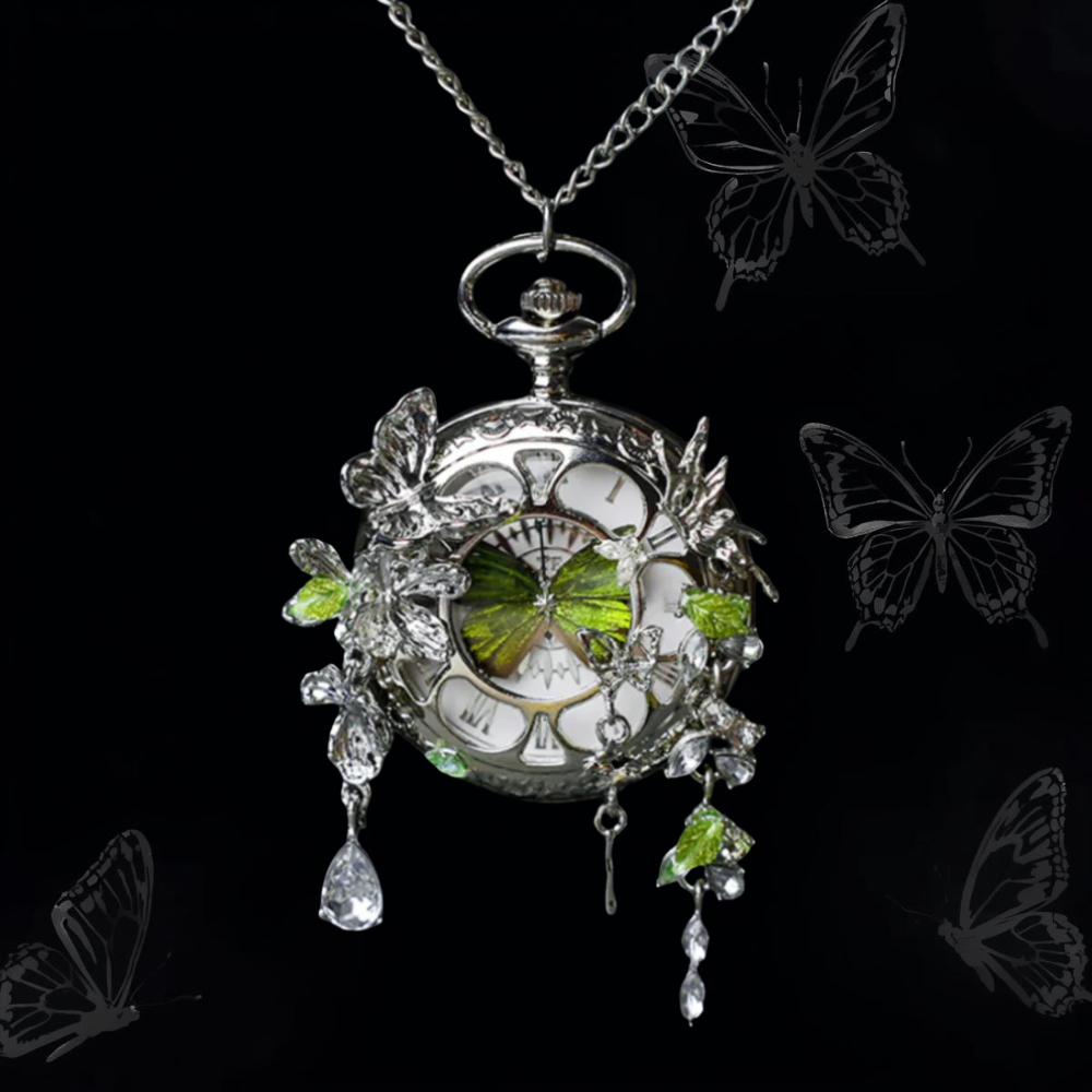 Papyria Butterfly Pocket Watch