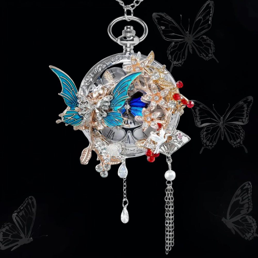 Papyria Butterfly Pocket Watch